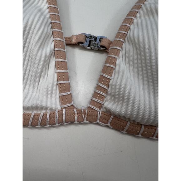 Womens Cupshe Bay of Angles White Crochet Bikini Swim Top - Picture 4 of 7